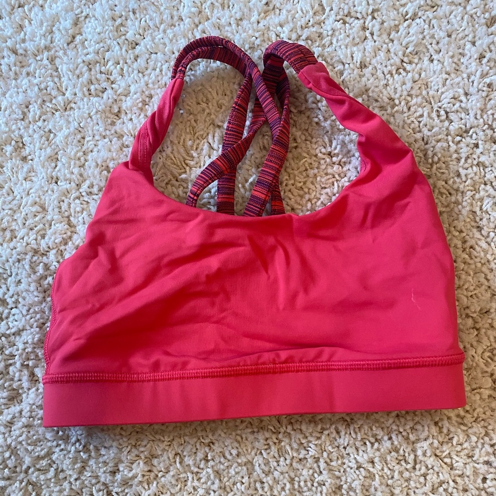 Hot pink lululemon sports bra
